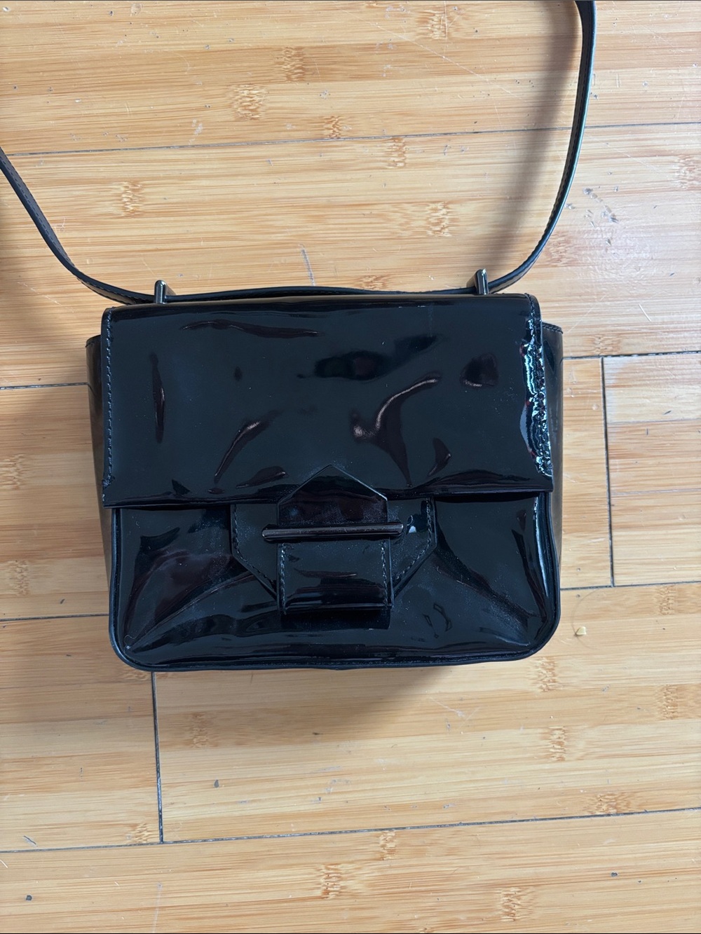 Reed Krakoff Black Patent Leather Crossbody Bag